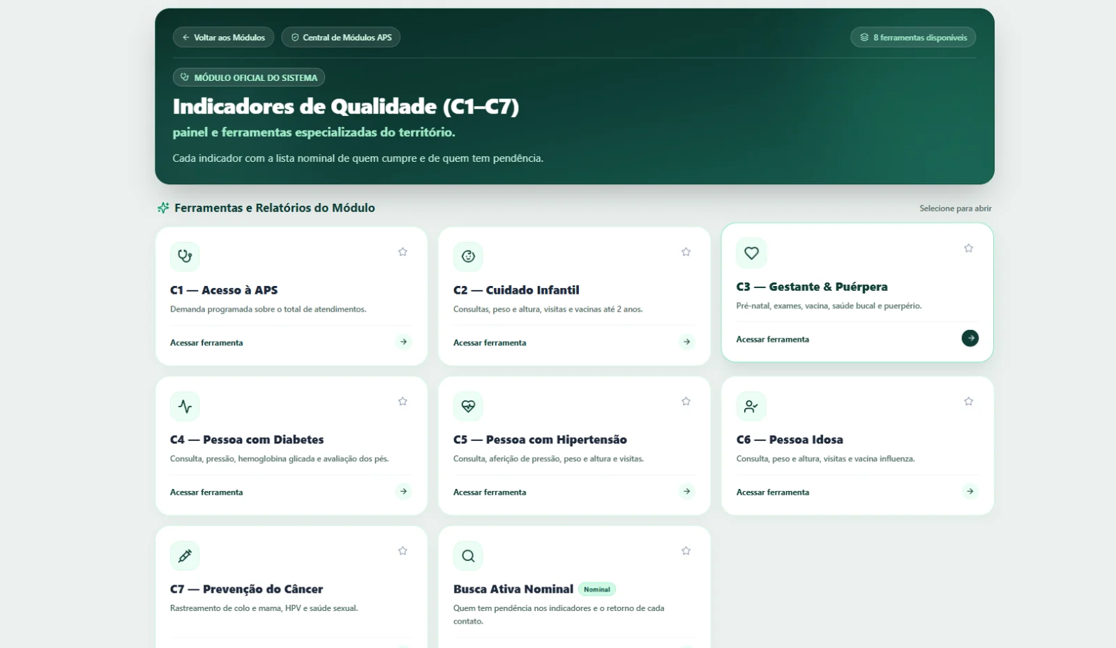 Portal oficial — Uma ferramenta para cada indicador
