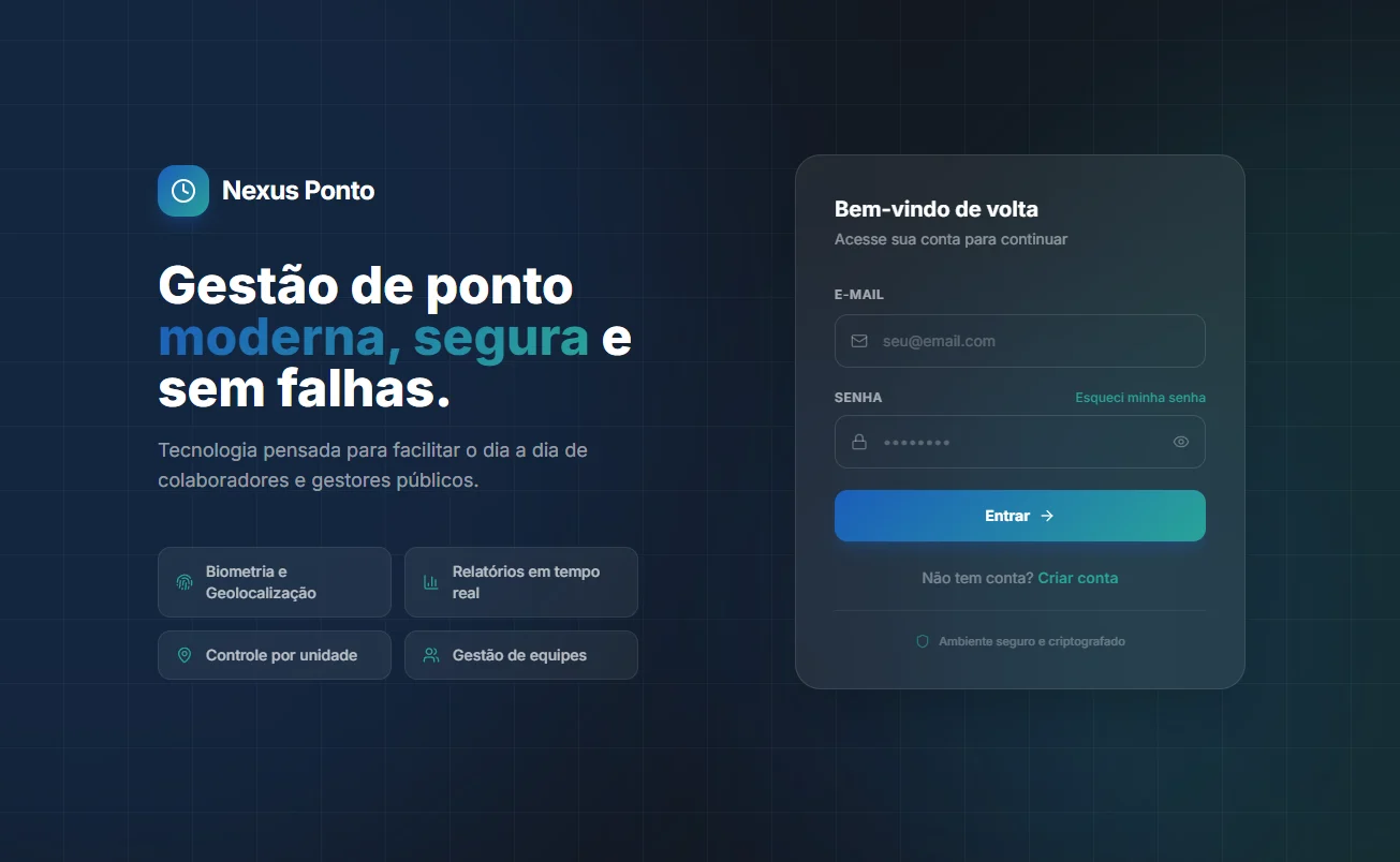 Tela de acesso do Nexus Ponto