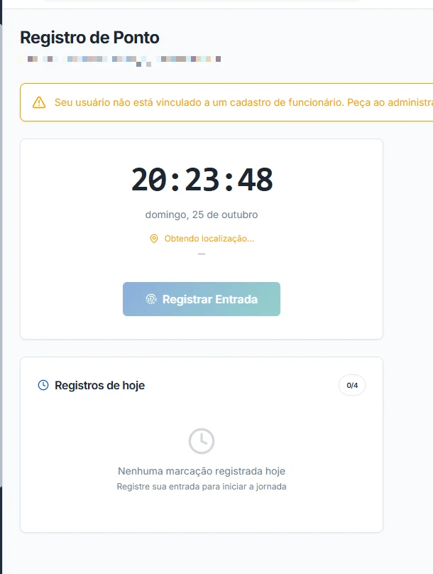 Registro de ponto pelo navegador