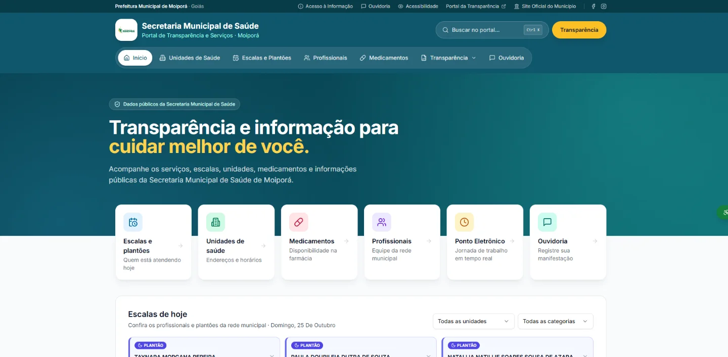 Portal oficial — Secretaria Municipal de Saúde de Moiporá